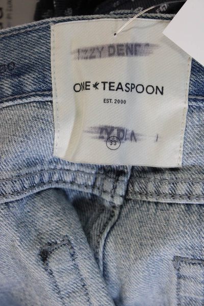 One Teaspoon Women Cut-Off Blue Cotton Shorts Size 33