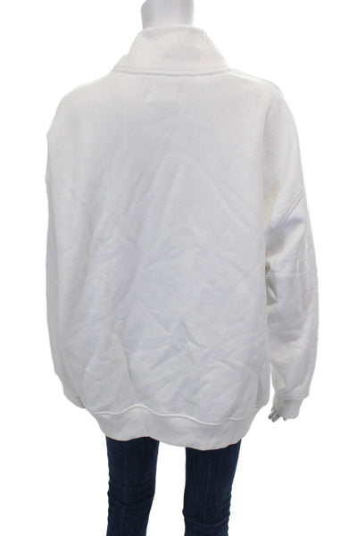 American Eagle Outfitters Unisex Pullover Sweatshirt White Mock Neck Size L
