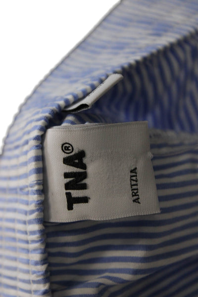 TNA Mens Striped Cotton Blend Boxer Shorts Blue Size XL