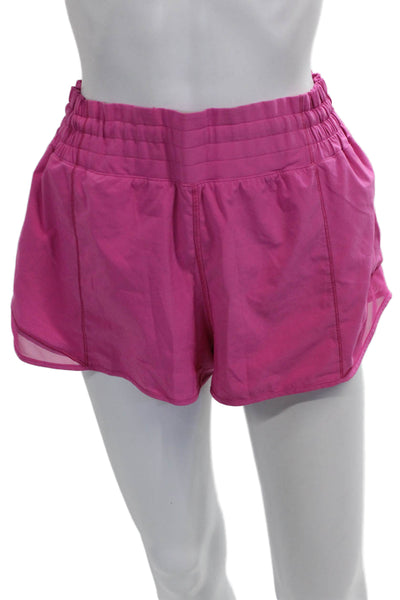Lululemon Women Athletic Pink Drawstring Polyester Shorts Size M
