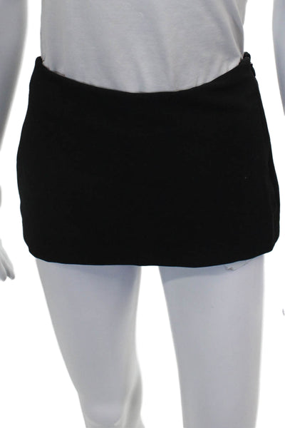Edikted Women Mini Skirt Black Zip Solid Polyester Size XS