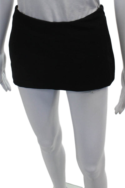 Edikted Women Mini Skirt Black Zip Solid Polyester Size XS