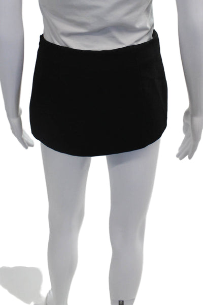 Edikted Women Mini Skirt Black Zip Solid Polyester Size XS