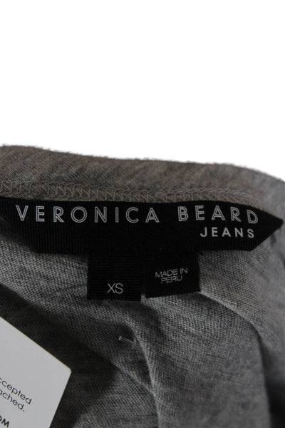 Veronica Beard Womens Gray Pima Cotton Crew Short Sleeve Tee Size XS