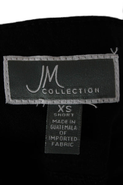 JM Collection Womens Ankle Pants Black Rayon Pull On Petites Size XS