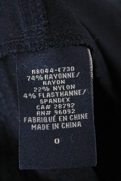 Renuar Women Capri Leggings Black Rayon Solid Inseam 24 Size 0