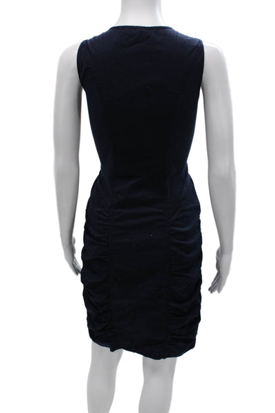 Wearables Womens Bodycon Dress Blue Cotton V-Neck Sleeveless Knee Length Size M