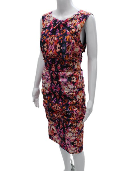 Nicole Miller Women Sheath Floral Sleeveless Zip Dress Size 12