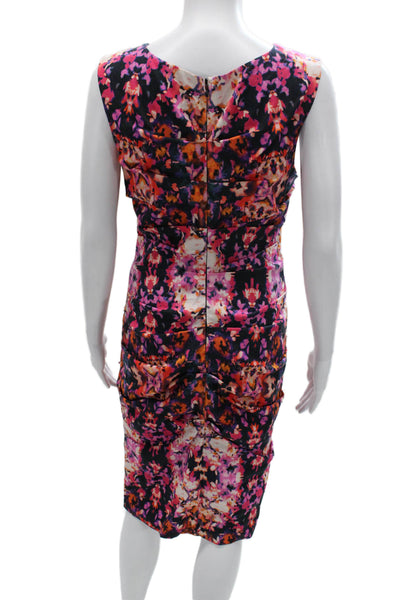 Nicole Miller Women Sheath Floral Sleeveless Zip Dress Size 12
