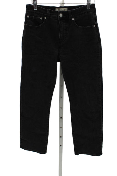 Madewell Womens Straight Black Jeans Cotton Mid Rise Size 26P