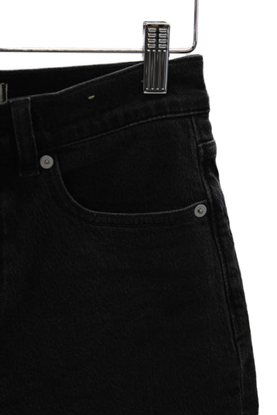 Madewell Womens Straight Black Jeans Cotton Mid Rise Size 26P