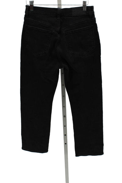 Madewell Womens Straight Black Jeans Cotton Mid Rise Size 26P