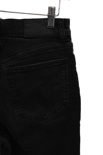 Madewell Womens Straight Black Jeans Cotton Mid Rise Size 26P