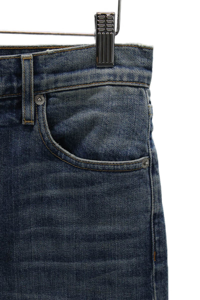 Slvrlake Womens Straight Blue Cotton Jeans Button Closure Size 28