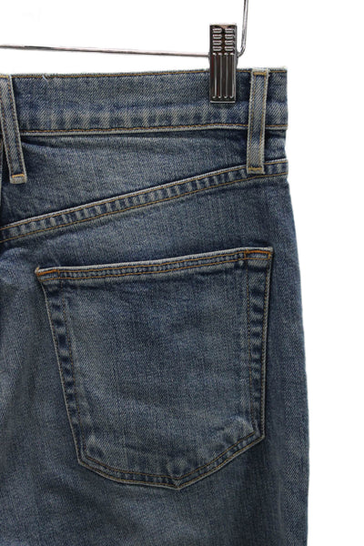 Slvrlake Womens Straight Blue Cotton Jeans Button Closure Size 28