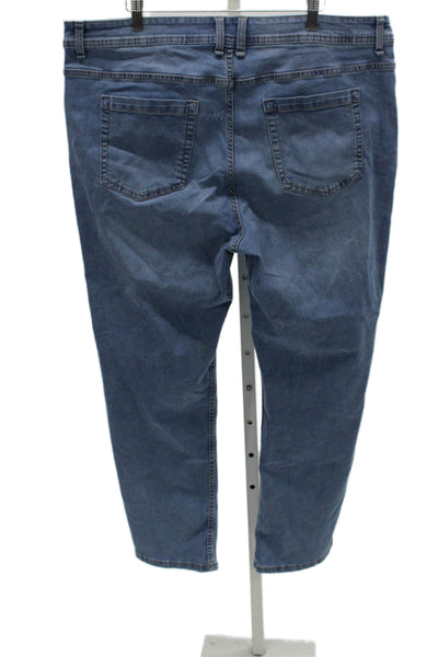 The Perfect Jean Mens Tapered Jeans Blue Cotton Blend 31 Inseam Size 40