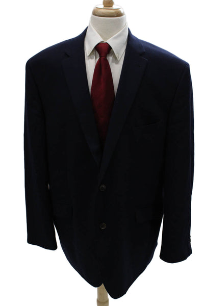 Joseph Abboud Mens Wool Blue Geometric Blazer Button Size 52
