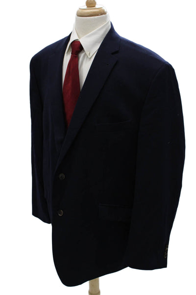 Joseph Abboud Mens Wool Blue Geometric Blazer Button Size 52