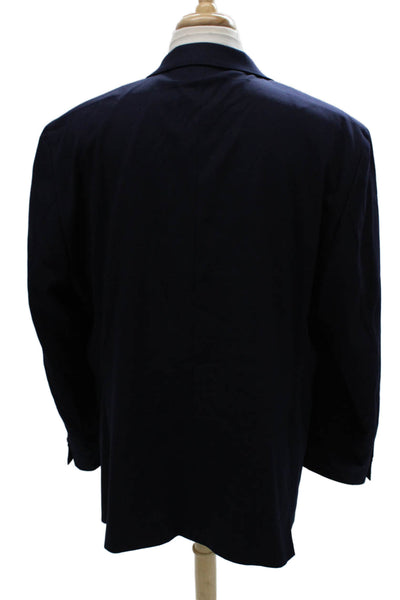 Joseph Abboud Mens Wool Blue Geometric Blazer Button Size 52