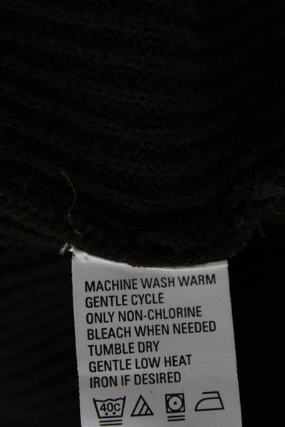 Izod Mens Full Zip Cotton Mock Neck Sweater Brown Size 2XL
