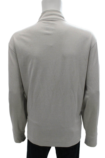 Callaway Mens Gray Striped Polyester Basic Jacket Zip Fall Long Sleeve Size 2XL