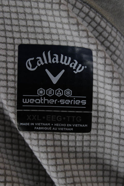 Callaway Mens Gray Striped Polyester Basic Jacket Zip Fall Long Sleeve Size 2XL