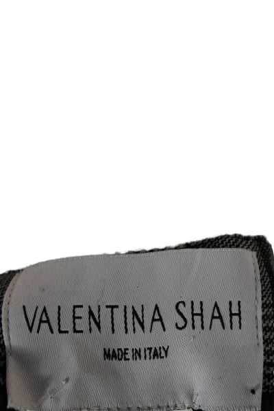 Valentina Shah Womens Dress Pants Gray Check Virgin Wool Size 2