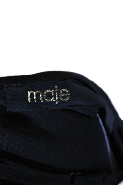 Maje Women Black V Neck Sleeveless Camisole Polyester Size 2