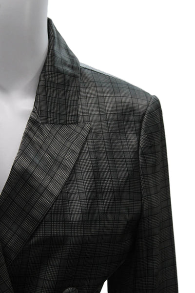 Cami NYC Women Basic Jacket Gray Checked Long Sleeve Size S
