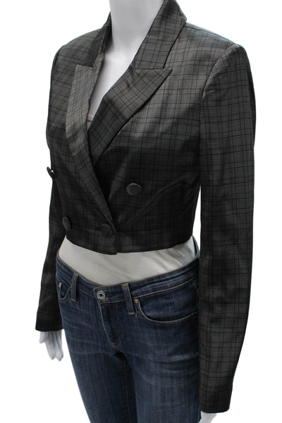 Cami NYC Women Basic Jacket Gray Checked Long Sleeve Size S