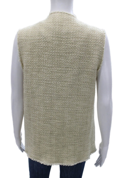 Pinko Womens Ivory Sleeveless Cotton Vest Hook & Loop Bust 32 Size 2