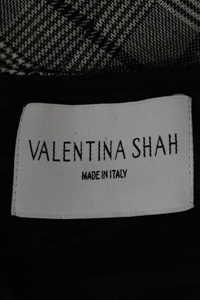 Valentina Shah Women Vest Gray Plaid Virgin Wool Button Size 0