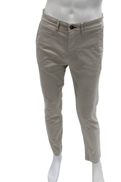 Sand Mens Chino Pants Beige Cotton Blend Inseam 30 Size 32