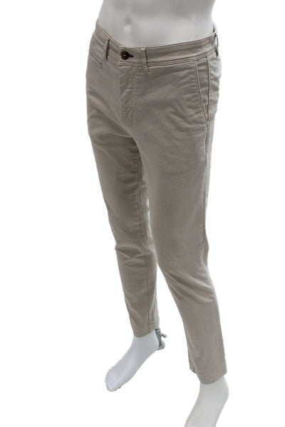 Sand Mens Chino Pants Beige Cotton Blend Inseam 30 Size 32