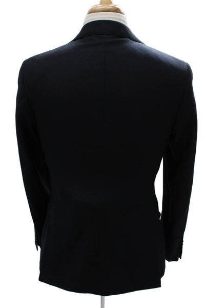 Canali Mens Blue Wool Blazer Solid Size 46