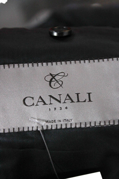Canali Mens Blue Wool Blazer Solid Size 46