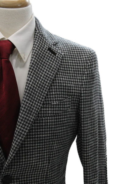 Pal Zileri Mens Blazer Black Checked Wool Size 38