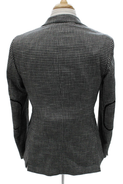 Pal Zileri Mens Blazer Black Checked Wool Size 38