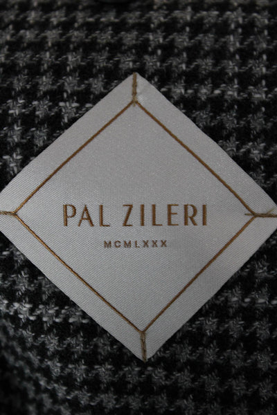 Pal Zileri Mens Blazer Black Checked Wool Size 38