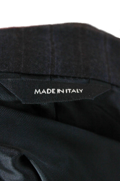 Tombolini Mens Wool Striped Blazer Blue Size 48