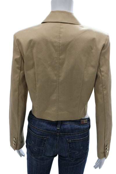 Generation Love Womens Beige Military Jacket Long Sleeve Button Size S
