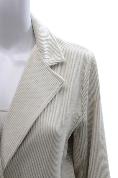 Johanna Paris Womens Basic Jacket Beige Button Polyester Long Sleeve Size S