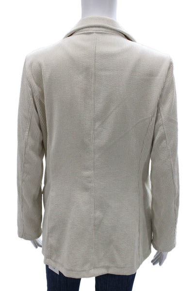 Johanna Paris Womens Basic Jacket Beige Button Polyester Long Sleeve Size S