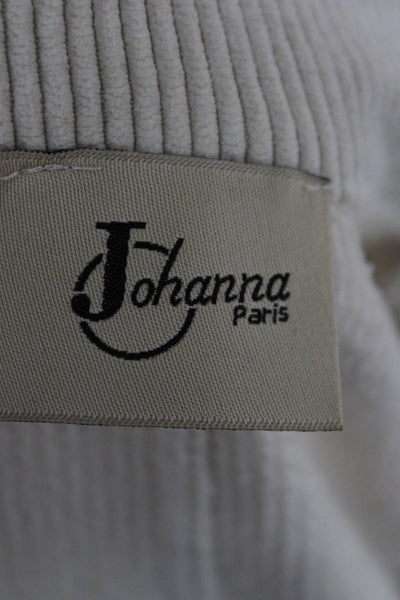 Johanna Paris Womens Basic Jacket Beige Button Polyester Long Sleeve Size S