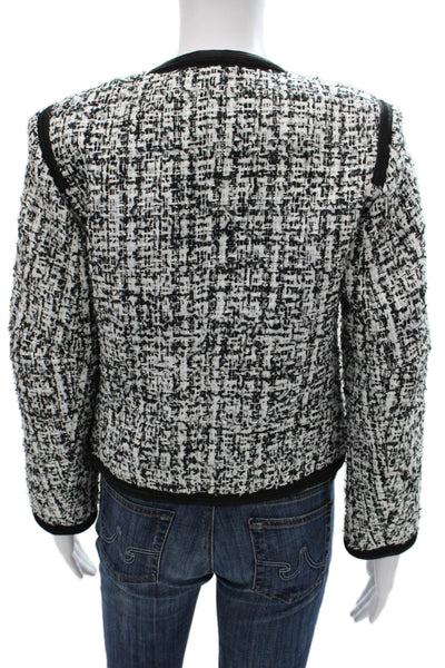 Sandro Womens Basic Jacket Black Polyester Abstract Hook & Loop Size 36