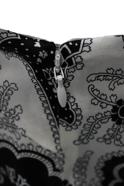 Caroline Constas Womens Black Silk Paisley V-Neck Camisole Sleeveless Size M