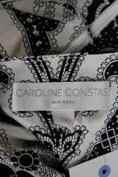 Caroline Constas Womens Black Silk Paisley V-Neck Camisole Sleeveless Size M