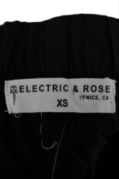 Electric & Rose Womens Jogger Pants Black Nylon Drawstring Size XS