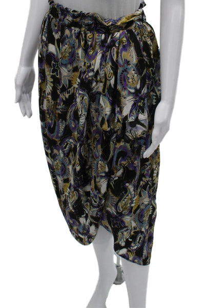 IRO Womens Wrap Skirt Multicolor Paisley Viscose Midi Size 36