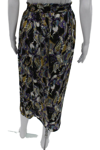 IRO Womens Wrap Skirt Multicolor Paisley Viscose Midi Size 36